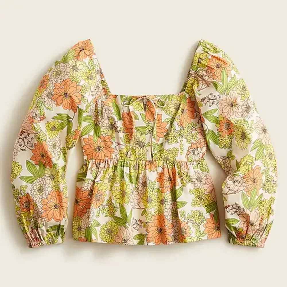 J. Crew floral blouse Size 10